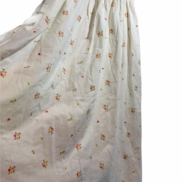 Old Navy Women White Floral Dress Sz M 100% Cotton - Picture 8 of 11